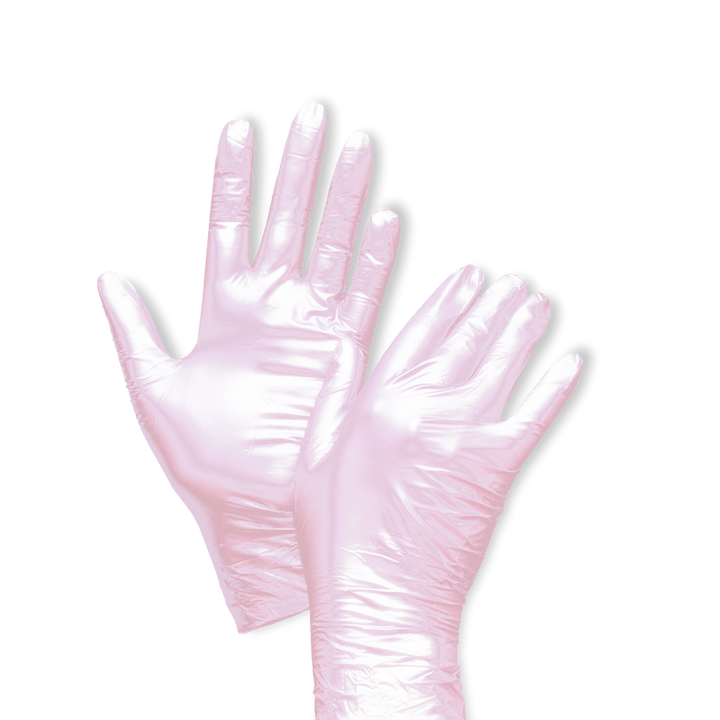 OA Nail System Shinny Pink Nitril Kesztyű L