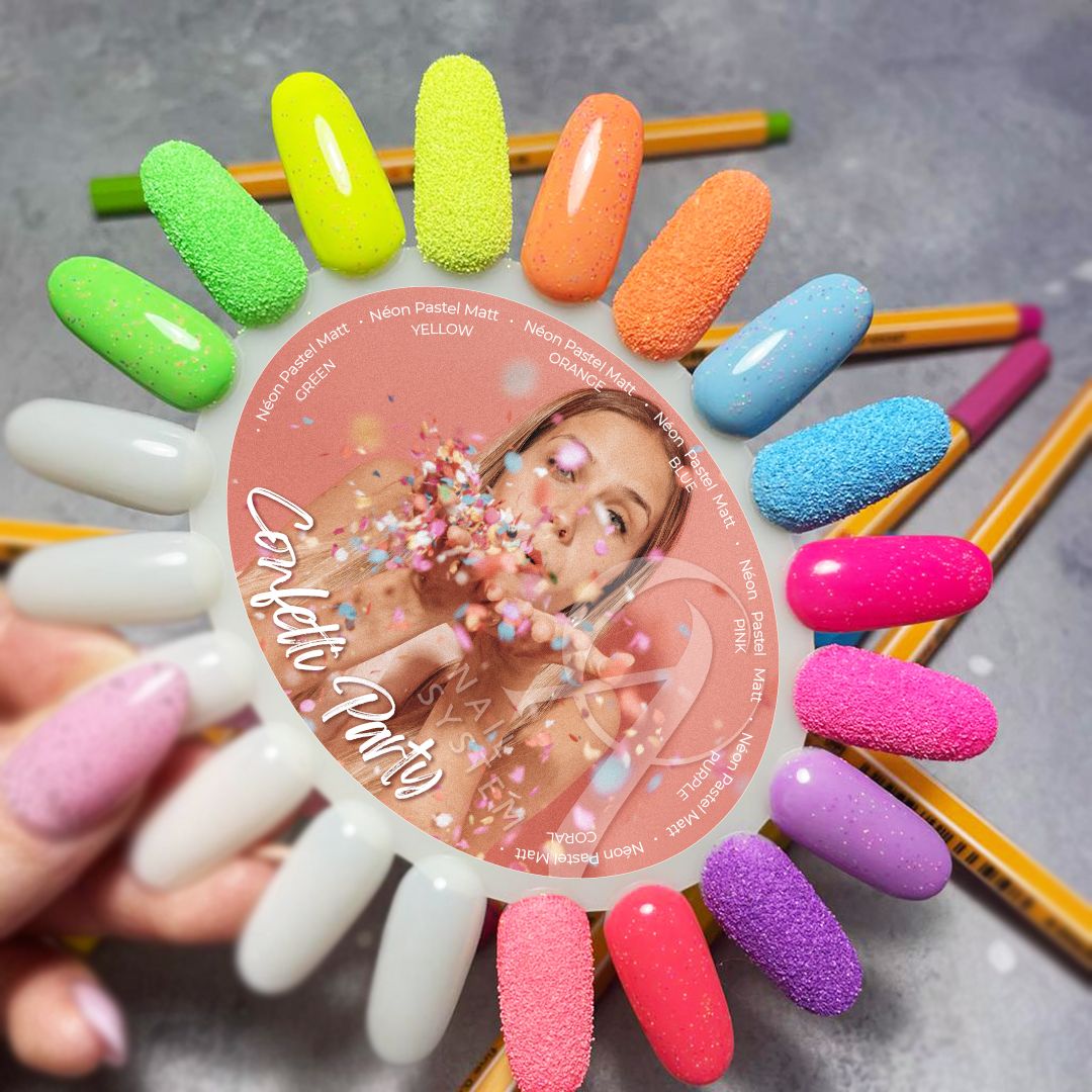 OA Nail System Neon Pasztell Matt Glitter Green