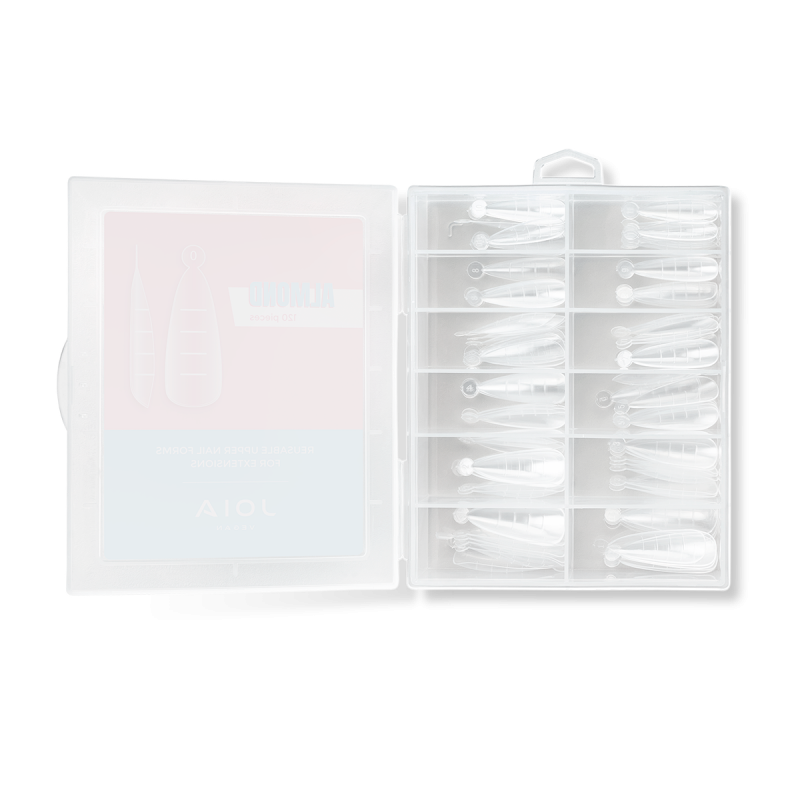 JOIA vegan Reusable Upper Nail Forms for extensions . 120 pcs, Almond