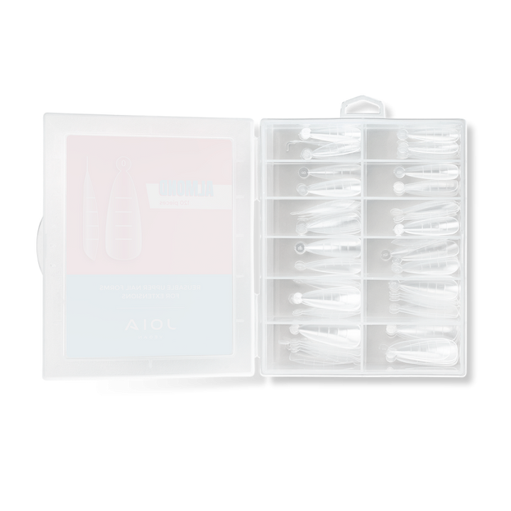 JOIA vegan Reusable Upper Nail Forms for extensions . 120 pcs, Almond